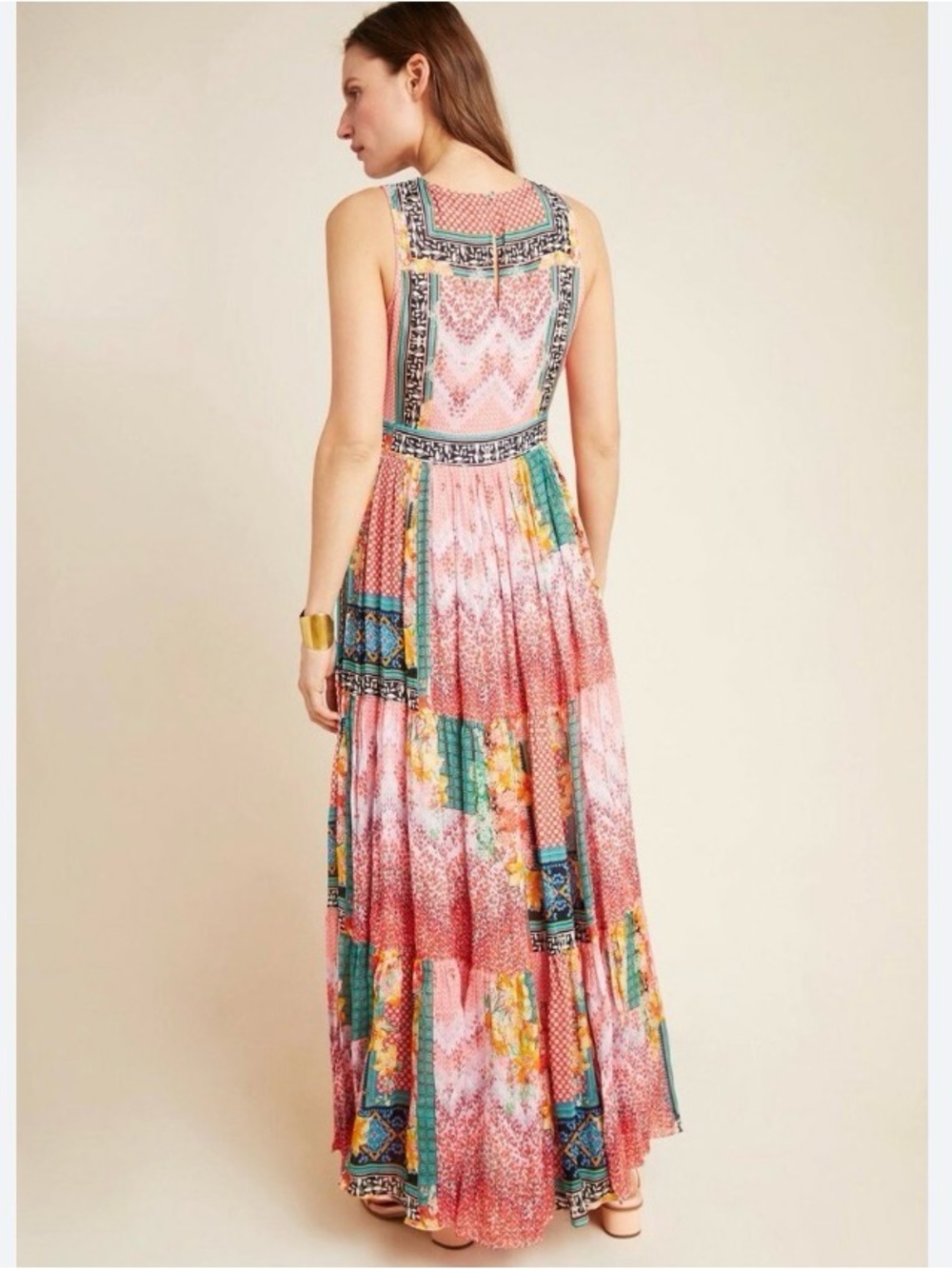 Anthropologie Bahnuni by Jyoti Maxi Alessandra sleeveless dress size 12 NWT - Picture 2 of 16